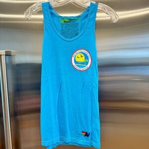 NWT Aviator Nation Malibu Chili Cook Off Blue Tank Top 2023 neon aqua shirt